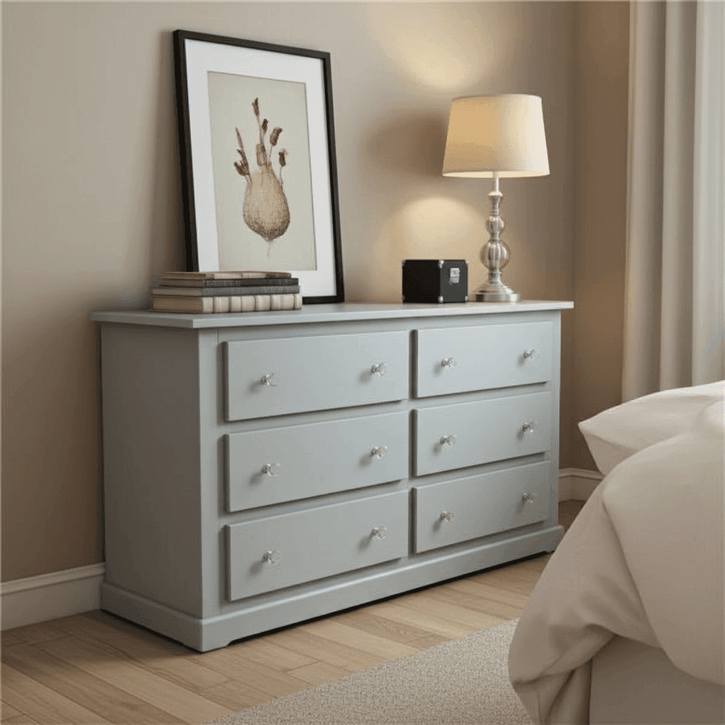 Solid Pine Wooden Wardrobe with 3+3 Drawers – White Wooden Bedroom Storage | UK Beds Direct UK Beds Direct ltd