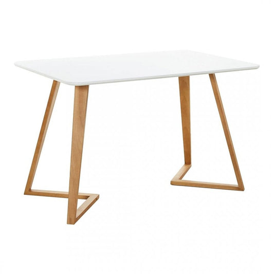 Dallas Scandinavian-inspired Dining Table -Easy Clean Wooden Table Top with Wooden Legs PN Home