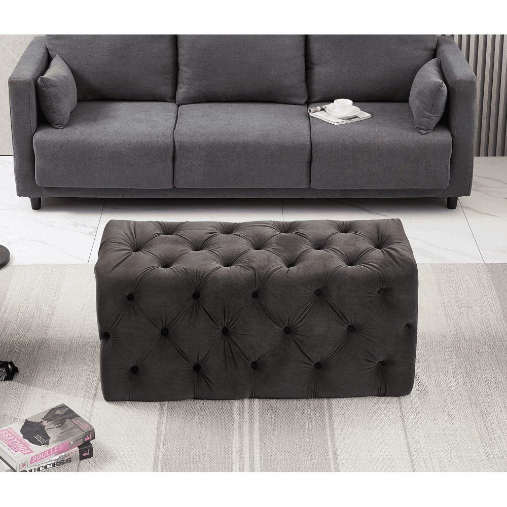 Melia Velvet Ottoman Bench PN Home