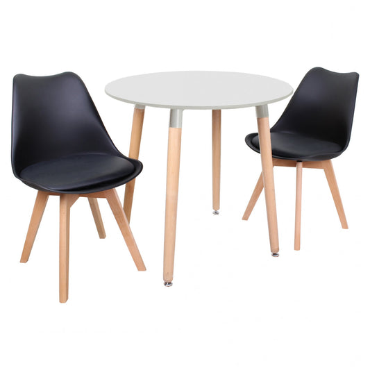 Jamie Lorenzo Halo Round Dining Set of 2 PN Home