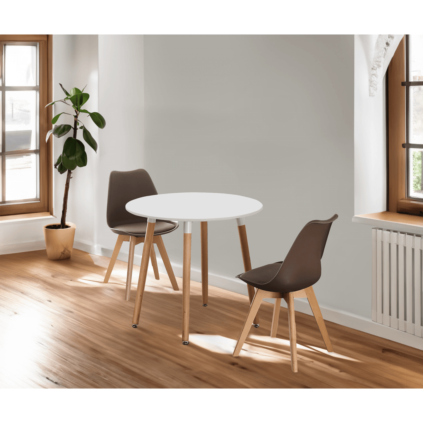 Jamie Lorenzo Halo Round Dining Set of 2 PN Home