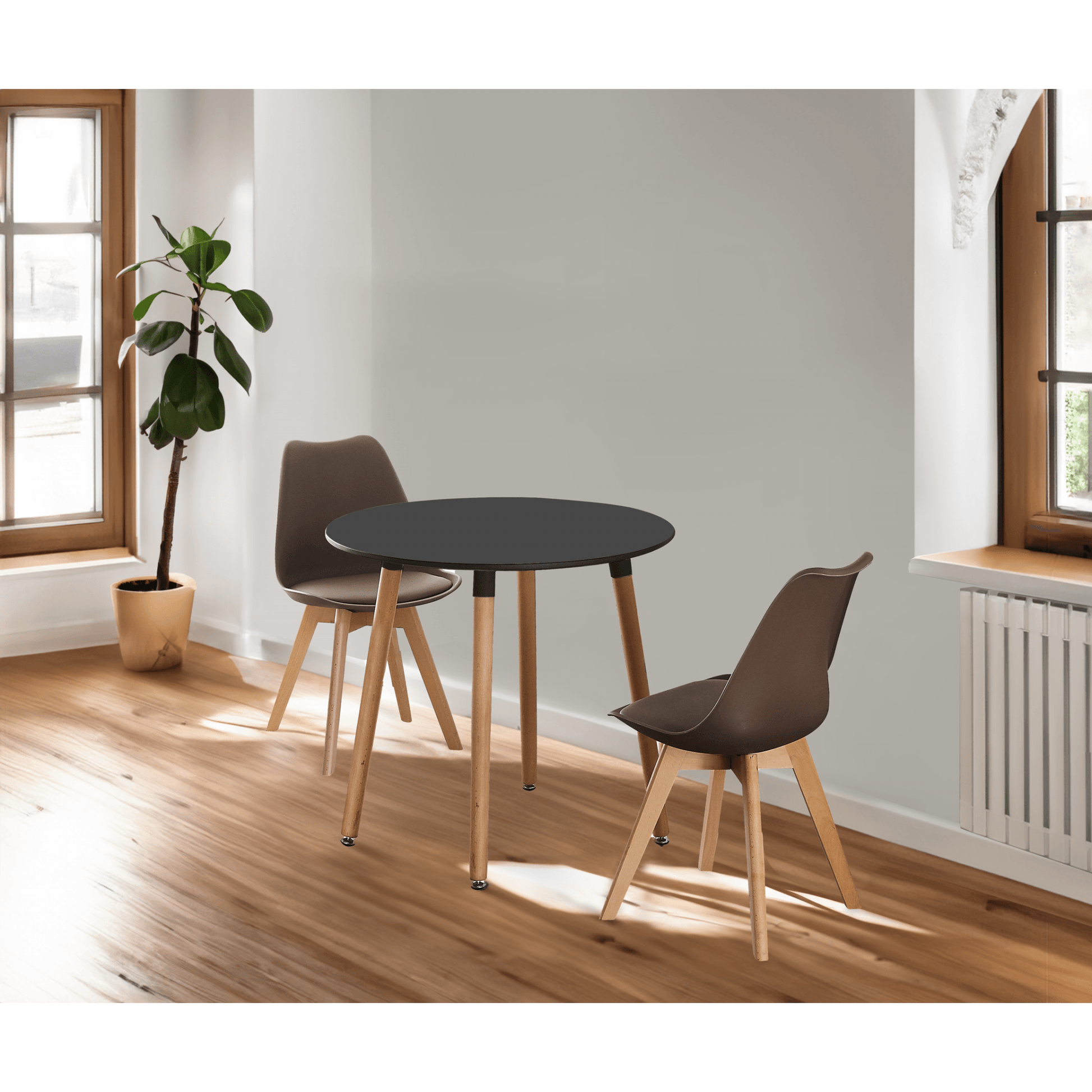 Jamie Lorenzo Halo Round Dining Set of 2 PN Home