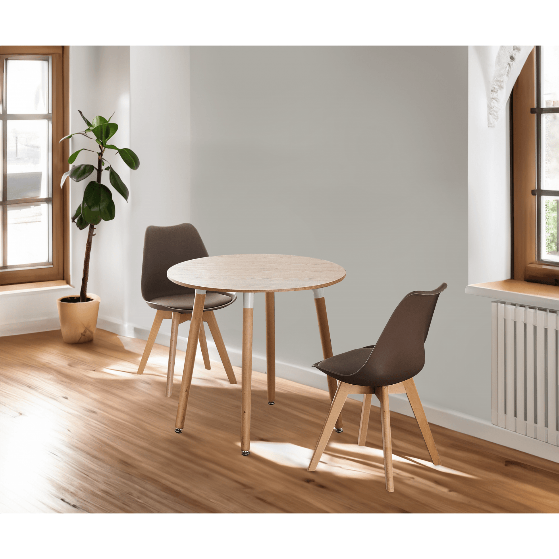 Jamie Lorenzo Halo Round Dining Set of 2 PN Home