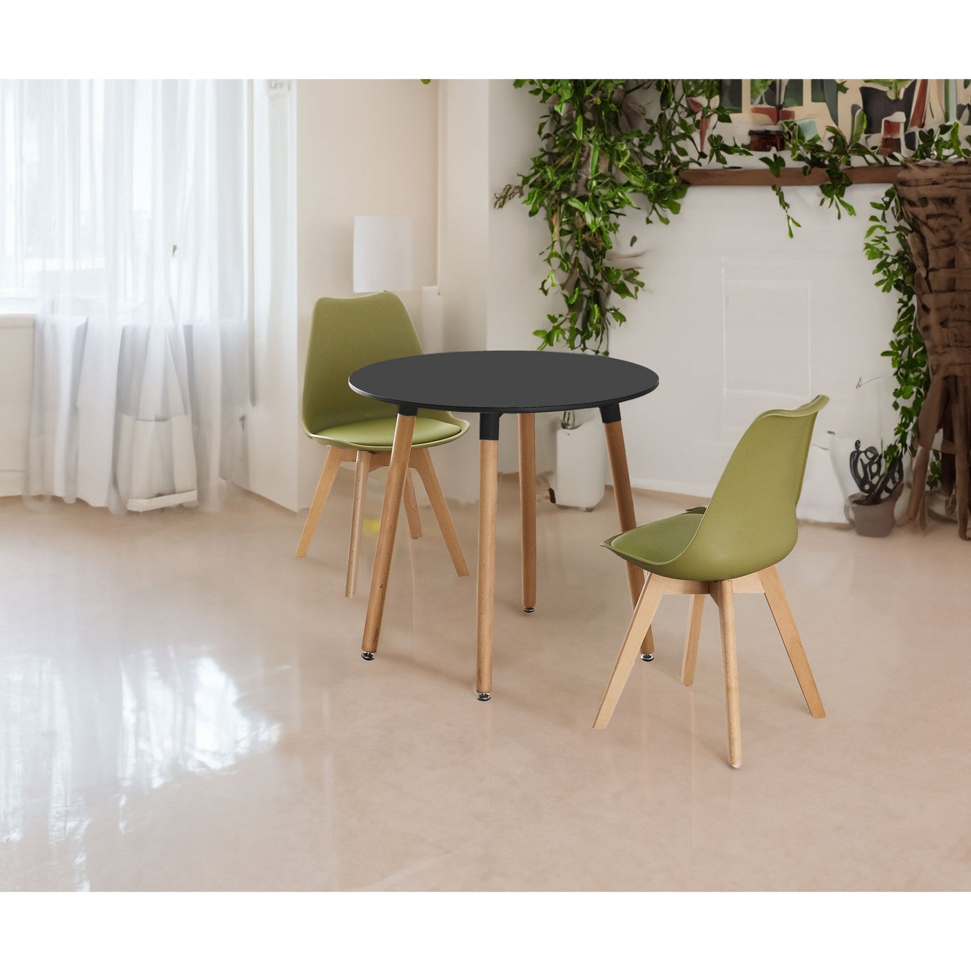 Jamie Lorenzo Halo Round Dining Set of 2 PN Home