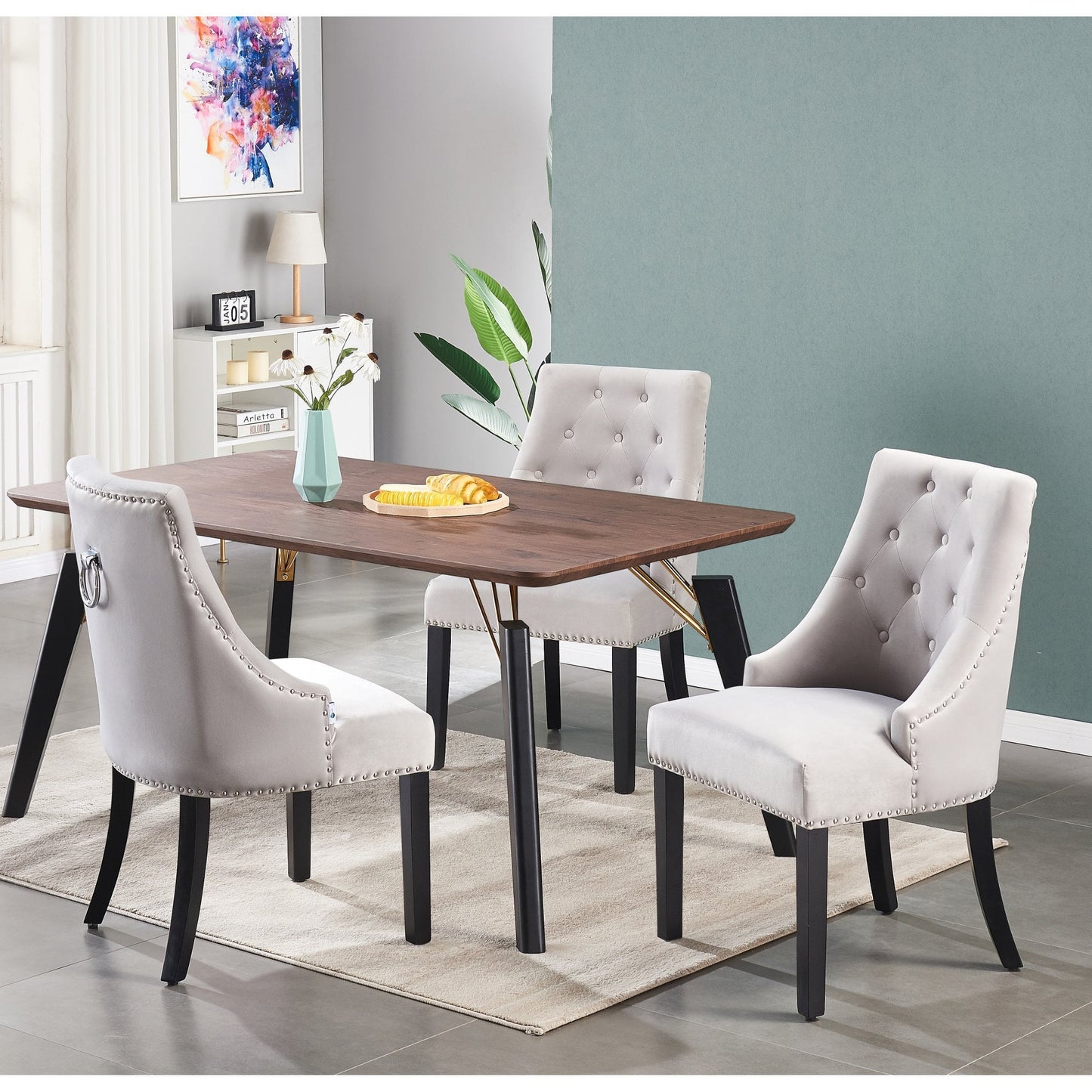 Windsor Cosmo Lux Dining Set | a Walnut Table and Set of 4 Chairs PN Home