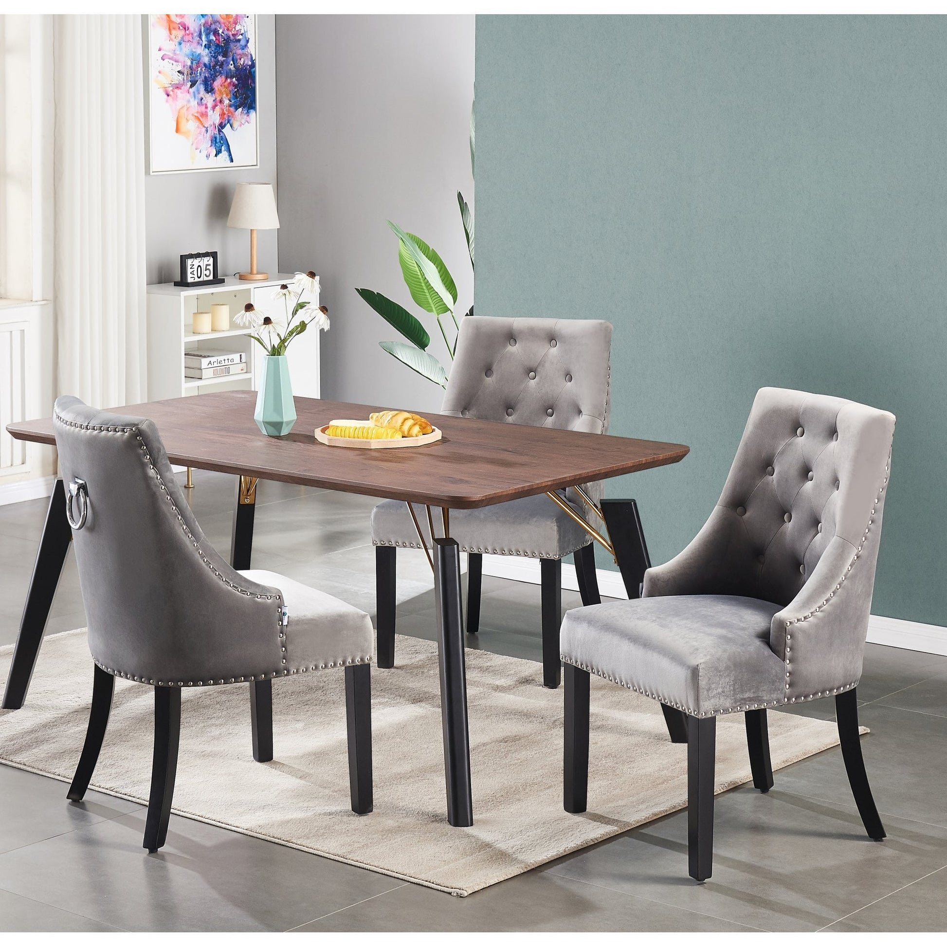 Windsor Cosmo Lux Dining Set | a Walnut Table and Set of 4 Chairs PN Home