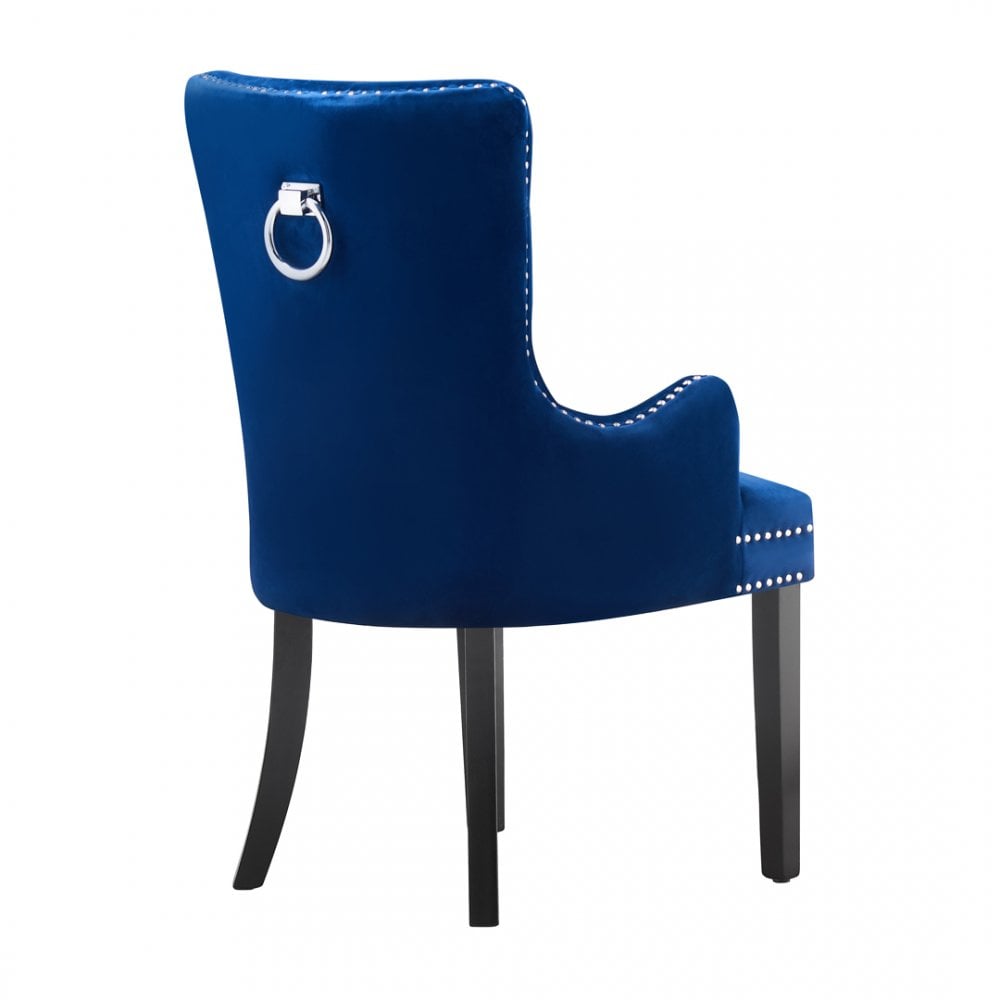 Windsor LUX Knocker Back Velvet Dining Chair w/ Armrests PN Home