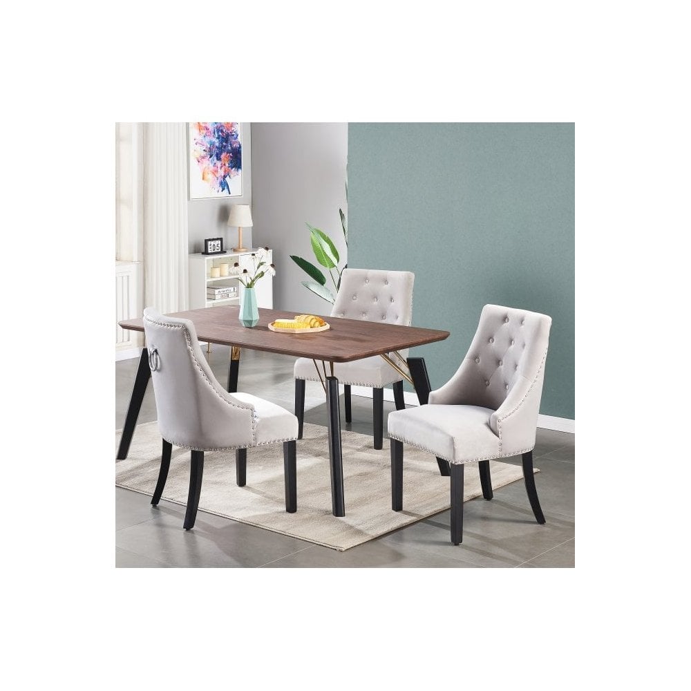 Windsor Cosmo Lux Dining Set | a Walnut Table and Set of 4 Chairs PN Home