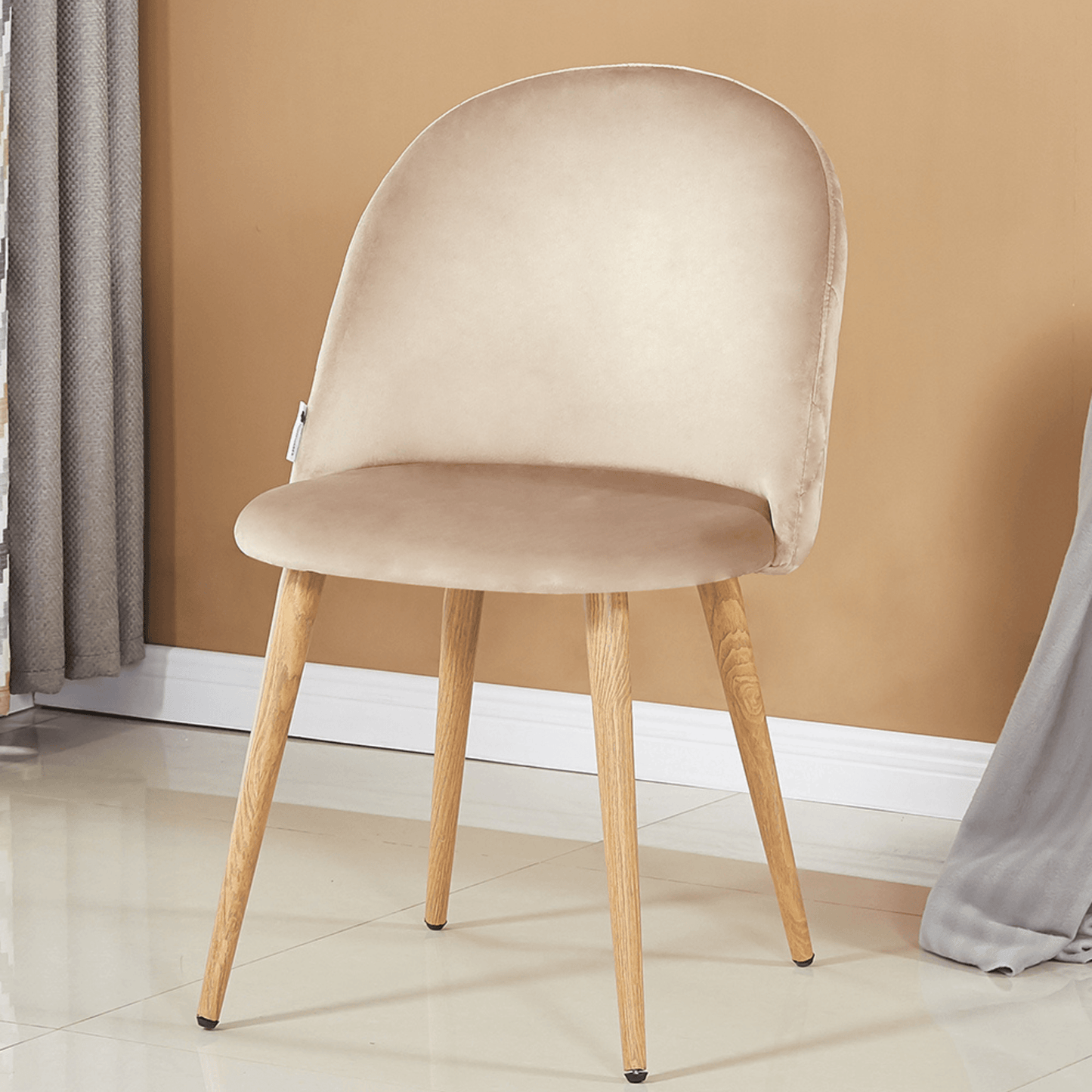 Lucia Dallas Dining Table and Chairs Set of 4 - an Oak Dining Table & Set of 4 Velvet Dining Chairs PN Home