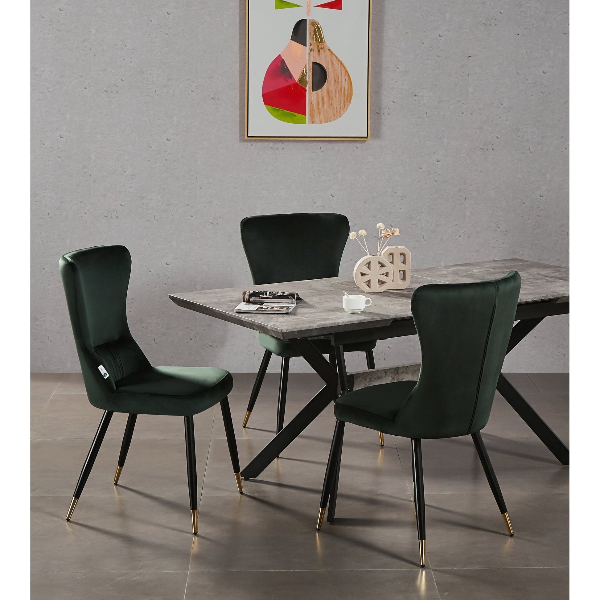 New York LUX Velvet Dining Chair with Metal Legs - Scandinavian Inspired PN Home