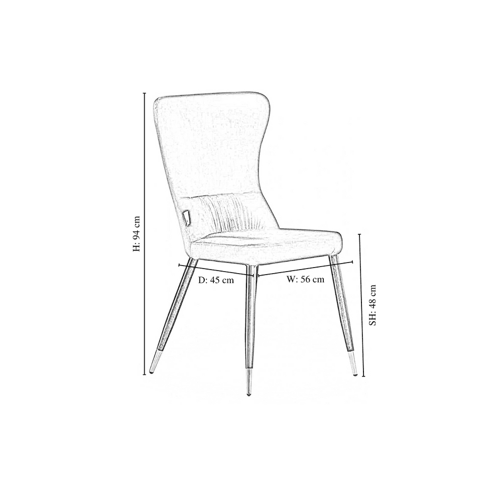 New York LUX Velvet Dining Chair with Metal Legs - Scandinavian Inspired PN Home