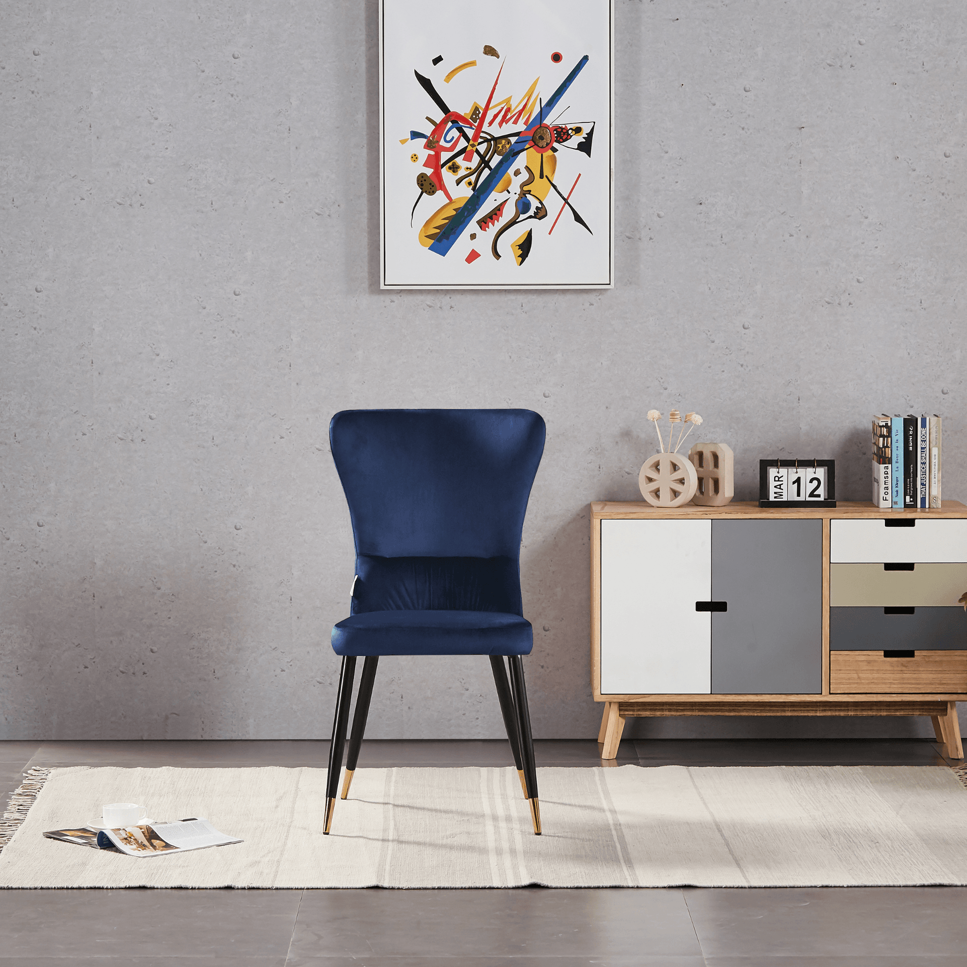New York LUX Velvet Dining Chair with Metal Legs - Scandinavian Inspired PN Home