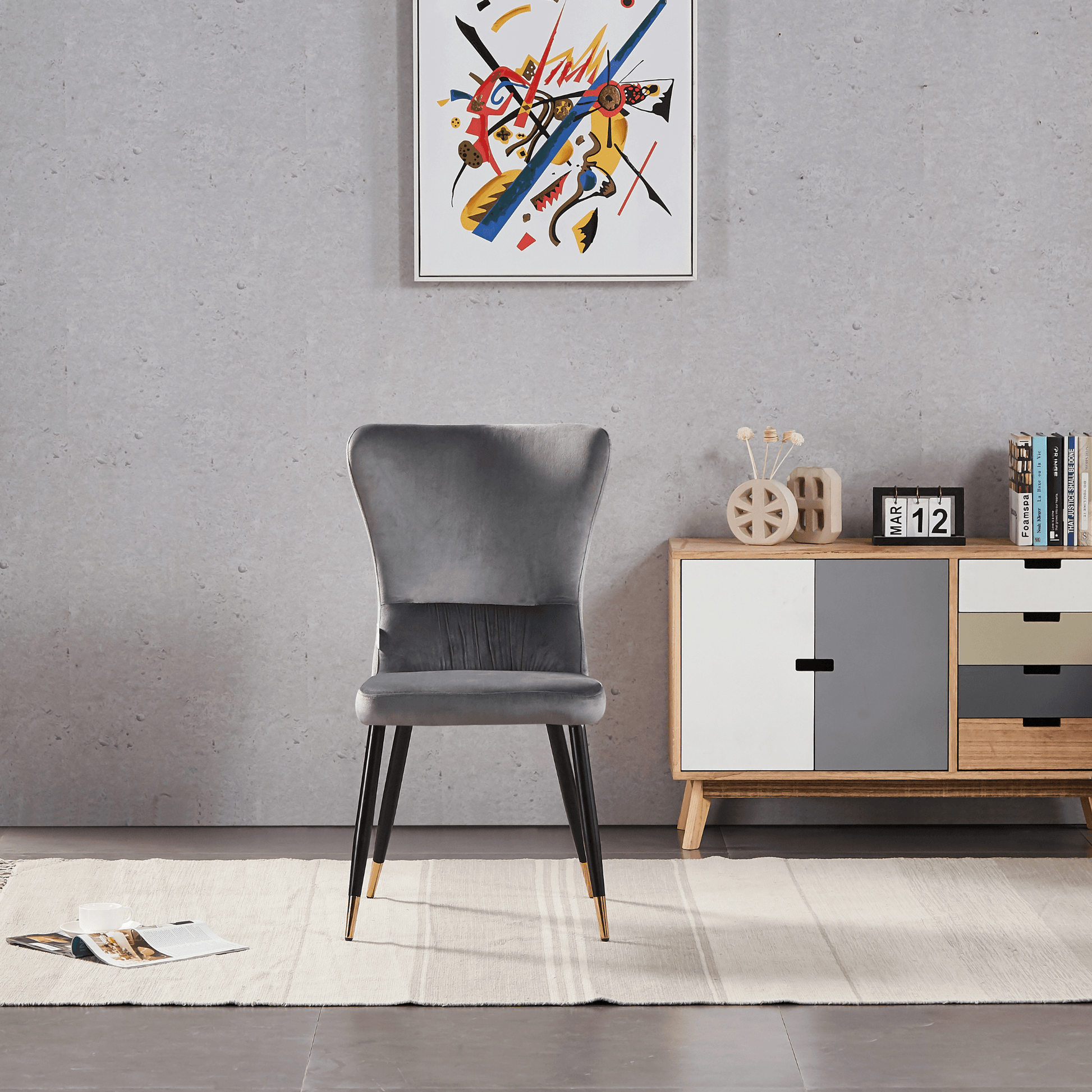 New York LUX Velvet Dining Chair with Metal Legs - Scandinavian Inspired PN Home