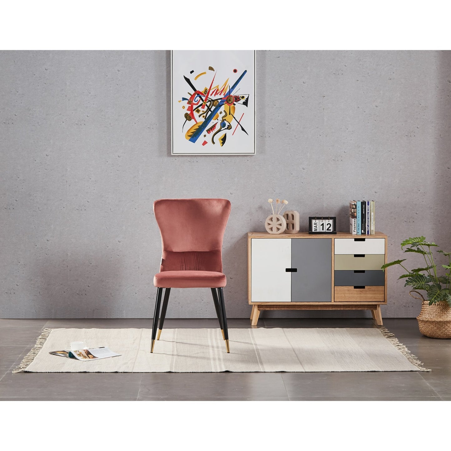New York LUX Velvet Dining Chair with Metal Legs - Scandinavian Inspired PN Home