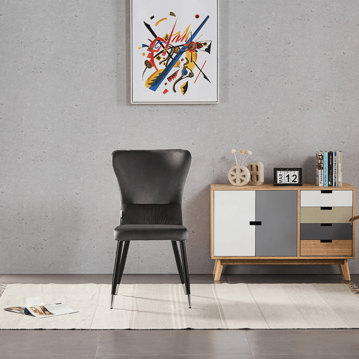 New York LUX Velvet Dining Chair with Metal Legs - Scandinavian Inspired PN Home