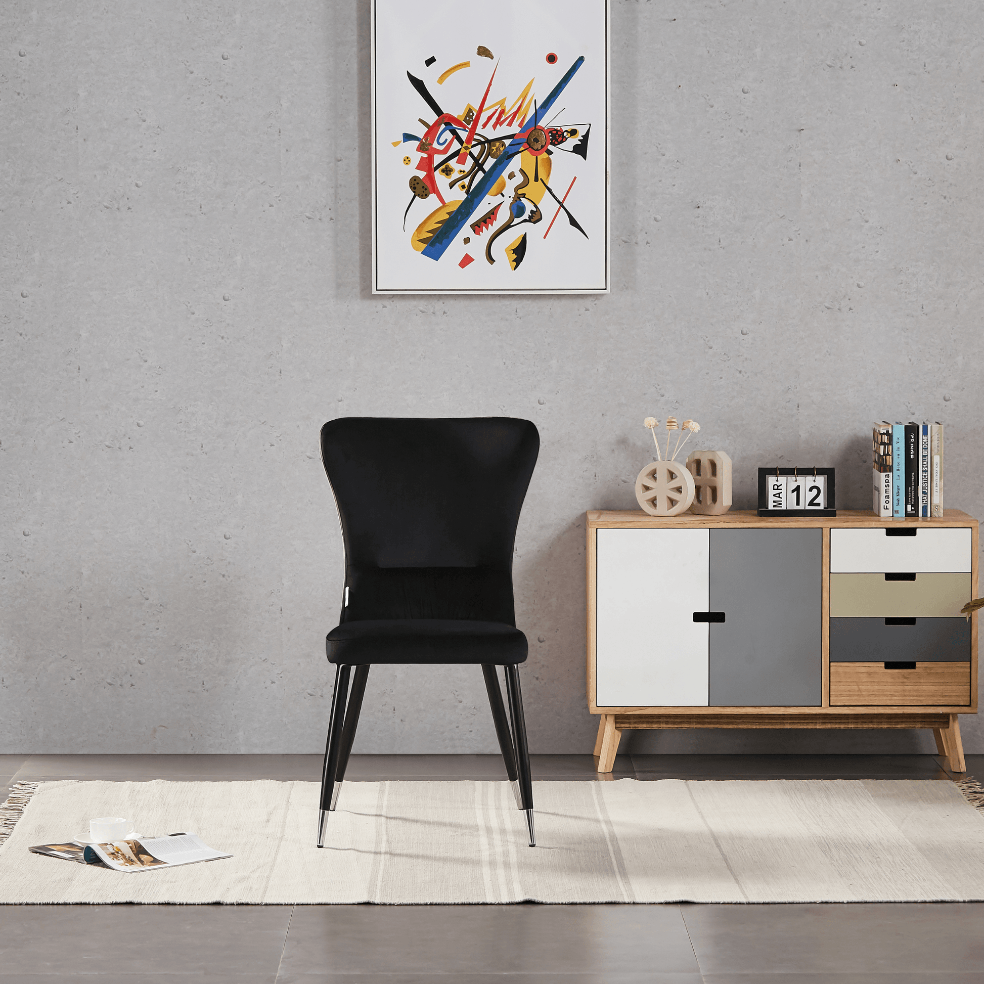 New York LUX Velvet Dining Chair with Metal Legs - Scandinavian Inspired PN Home