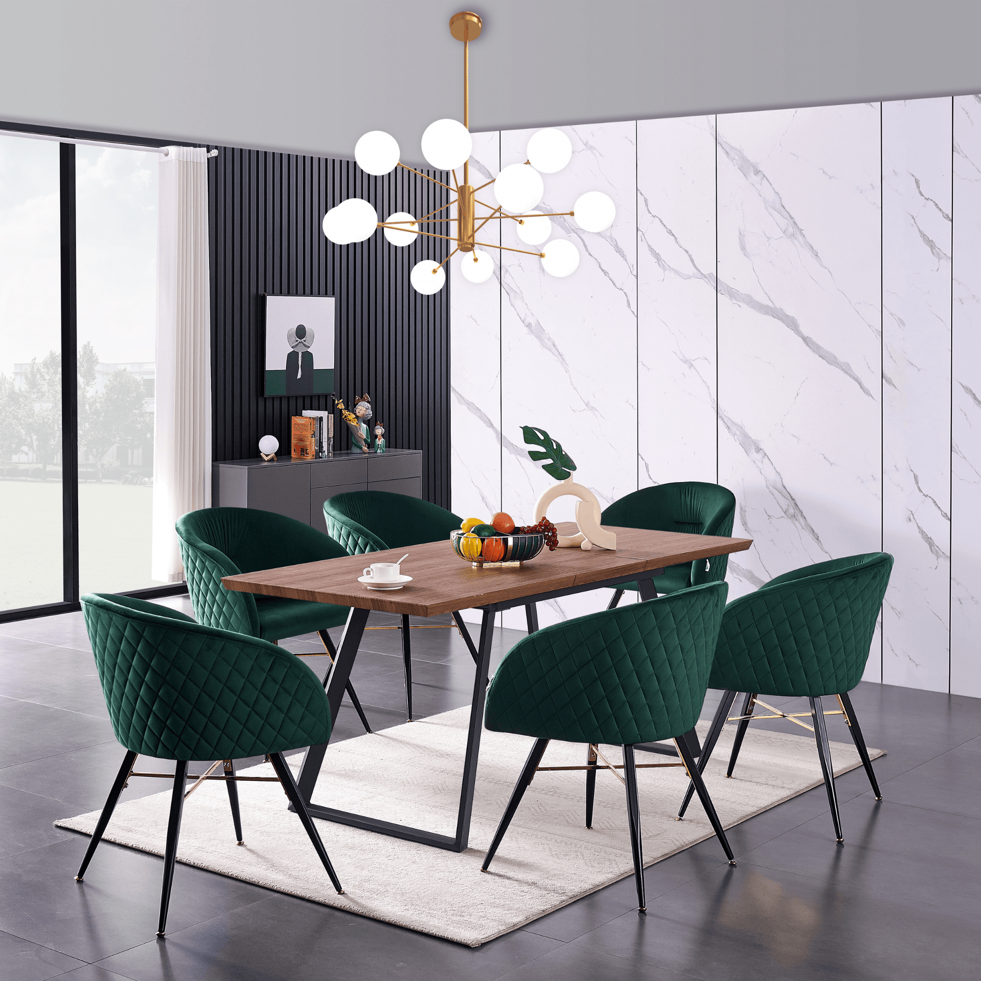 Vittorio LUX Velvet Dining Chair with Metal Legs - Perfect for Dining Room Living Room PN Home
