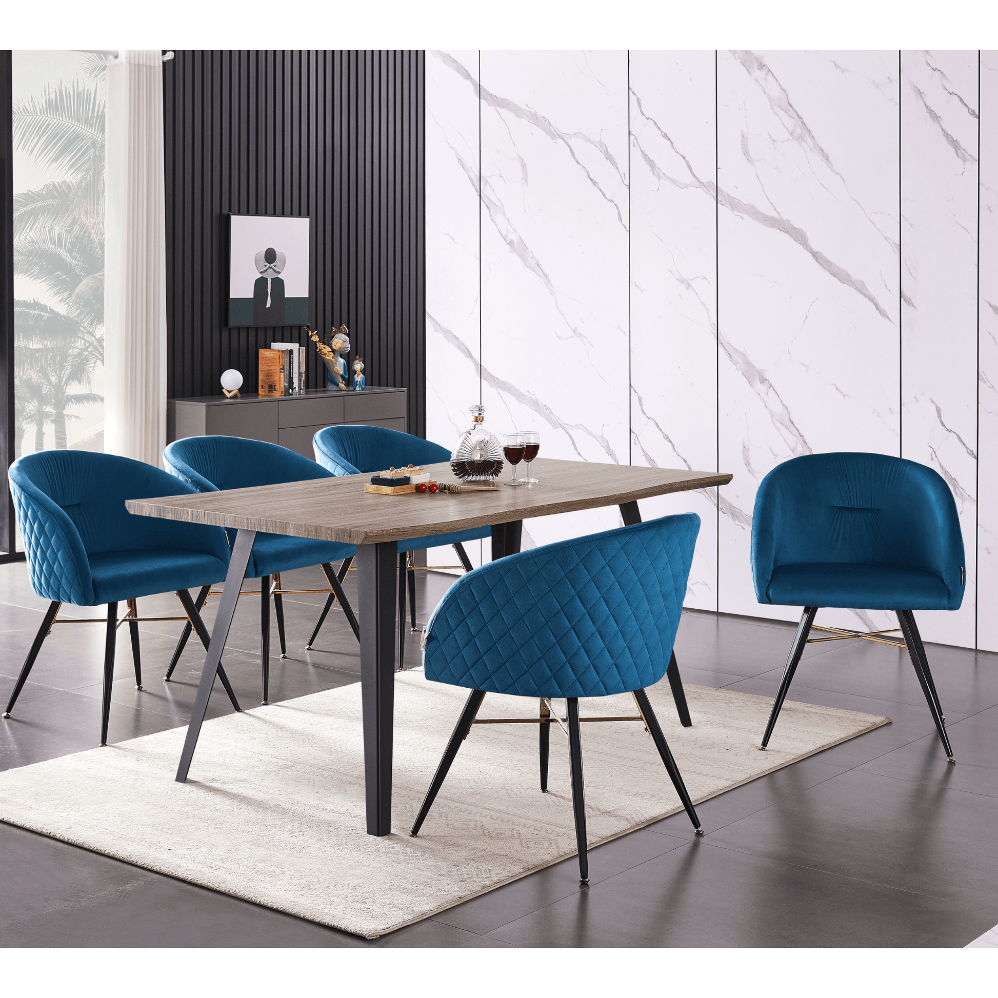 Vittorio LUX Velvet Dining Chair with Metal Legs - Perfect for Dining Room Living Room PN Home