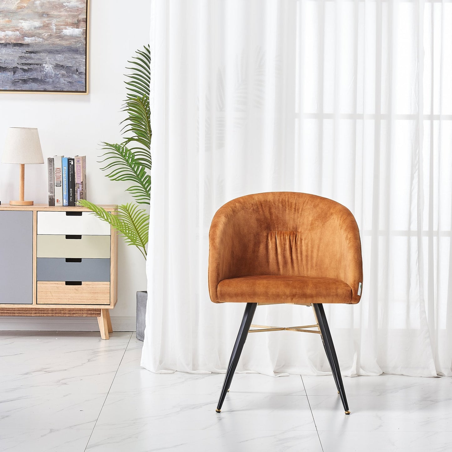 Vittorio LUX Velvet Dining Chair with Metal Legs - Perfect for Dining Room Living Room PN Home