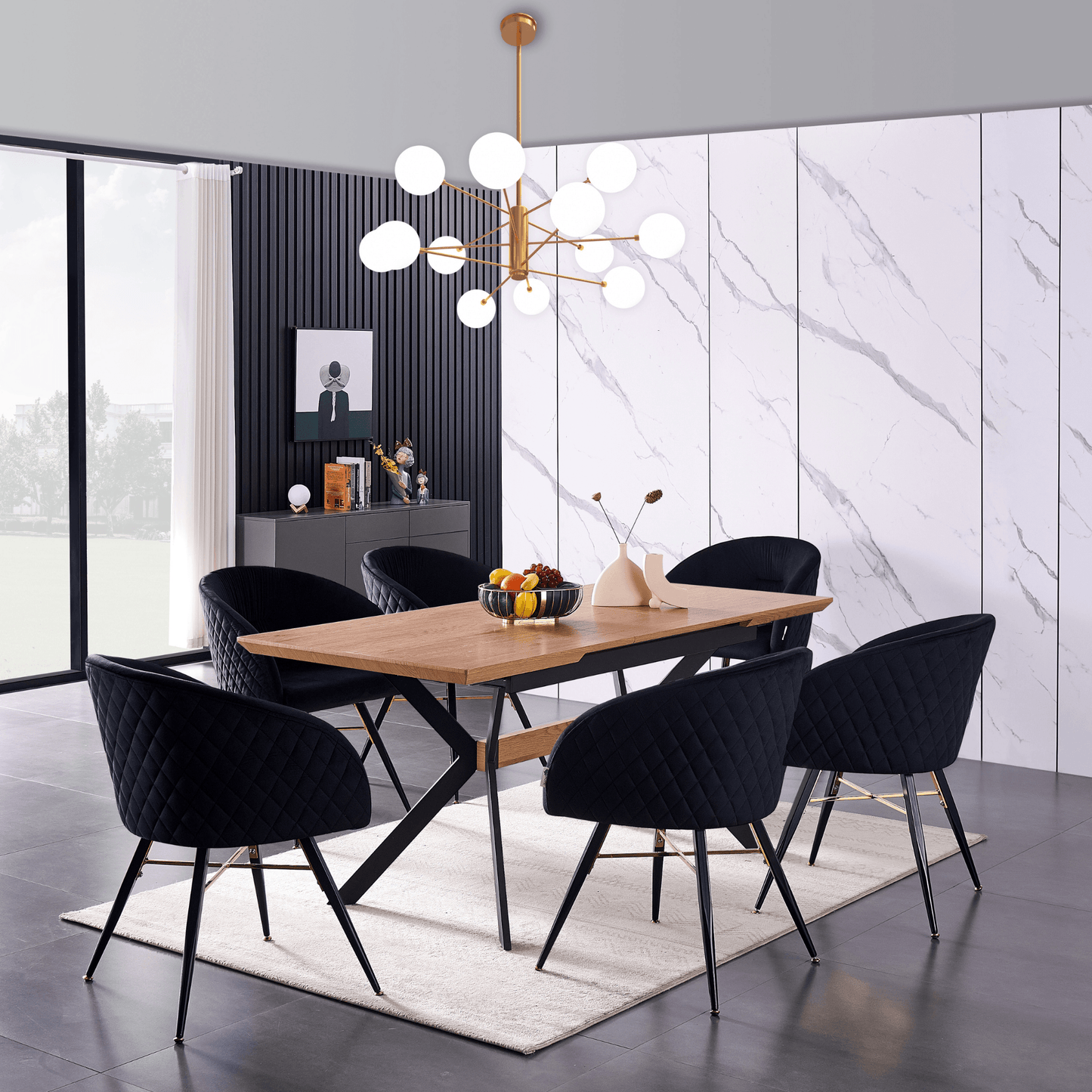 Vittorio LUX Velvet Dining Chair with Metal Legs - Perfect for Dining Room Living Room PN Home