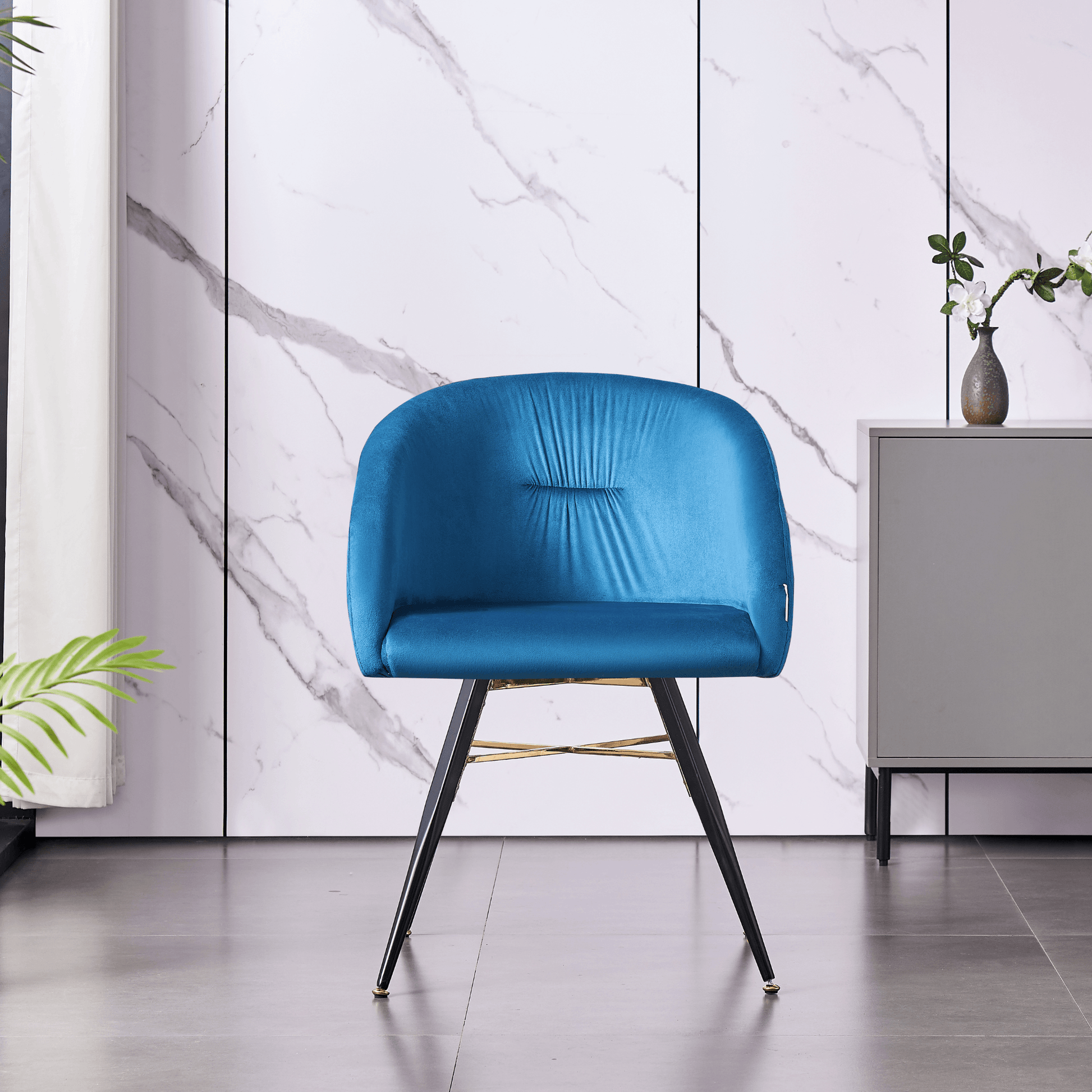 Vittorio LUX Velvet Dining Chair with Metal Legs - Perfect for Dining Room Living Room PN Home
