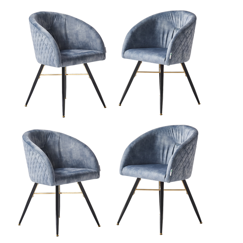 Vittorio LUX Velvet Dining Chair with Metal Legs - Perfect for Dining Room Living Room PN Home