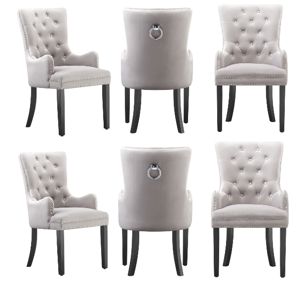 Windsor LUX Knocker Back Velvet Dining Chair w/ Armrests PN Home