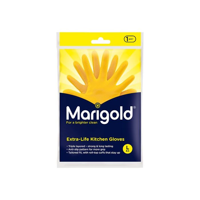 Marigold Kitchen Gloves Heat Resistant Oven Safe Non Slip Silicone Palm Grip For Cooking Baking Cleaning