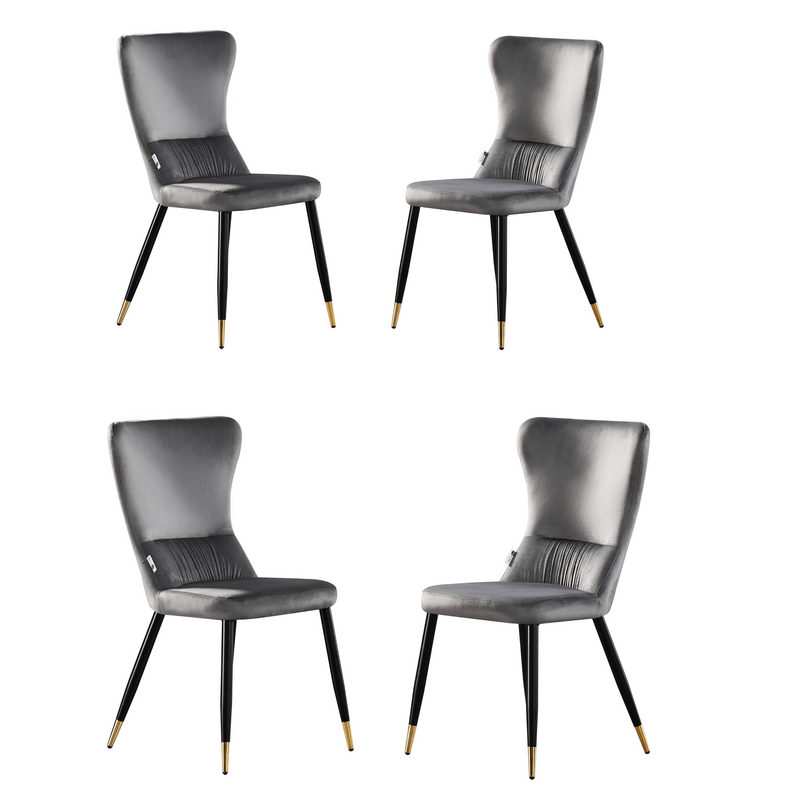 New York LUX Velvet Dining Chair with Metal Legs - Scandinavian Inspired PN Home
