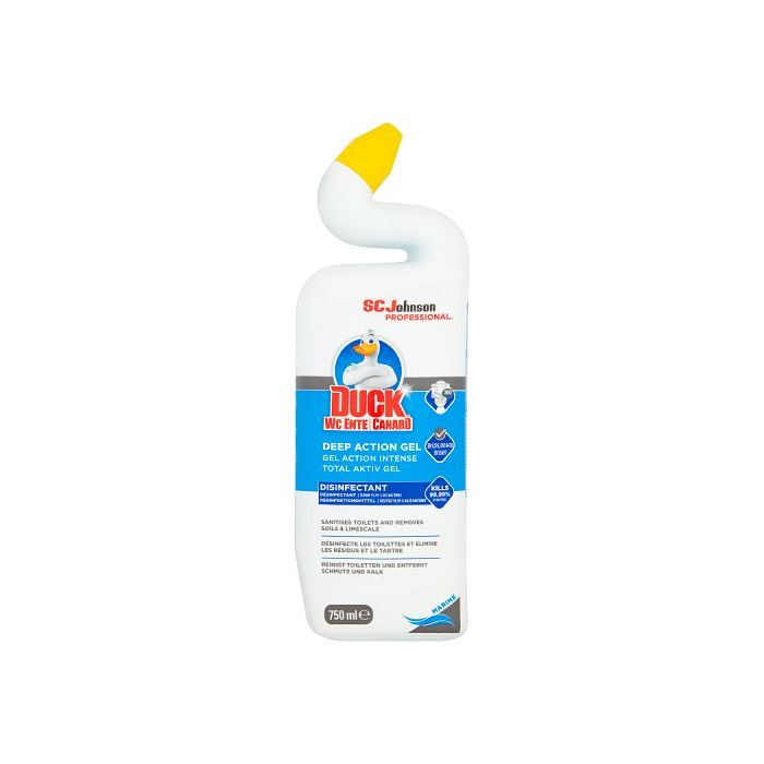 Duck Deep Action Toilet Gel 750ml Marine Disinfectant Kills 99.99 Percent Bacteria Sanitises Toilets Fragrance