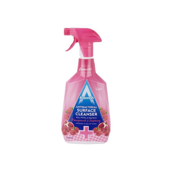 Astonish Trigger Spray 750ml Aromatic Surface Cleanser Antibac Pomegranate And Raspberry