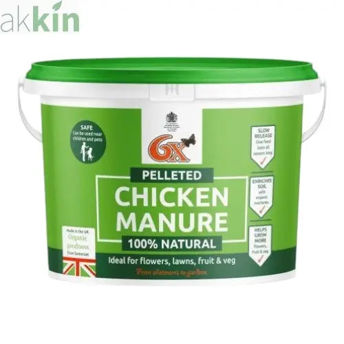 6X Odourless Pelleted Chicken Manure 7kg - AK Kin Garden Supplies