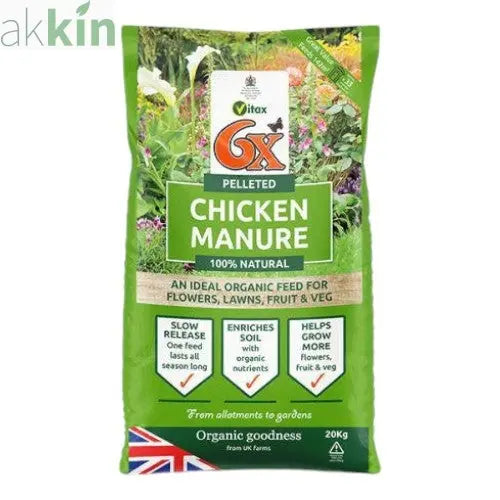 6X Pelleted Chicken Manure Fertiliser Pellets 20kg - AK Kin Garden Supplies