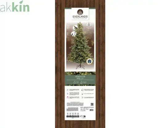 6ft 1.8m Geneva Fir GB Artificial Christmas Tree with Built In Multi Colour Micro LED Lights Indoor AK Kin Garden Supplies