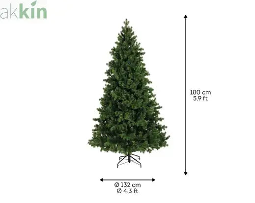6ft 1.8m Luxury Hollimont Fir Artificial Christmas Tree Indoor AK Kin Garden Supplies