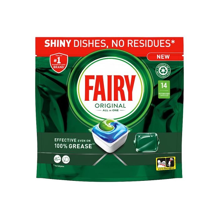 Fairy All In One Dishwasher Tablets 14 Pack Original Detergent For Sparkling Clean Dishes