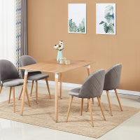 Lucia Halo Dining Set, a Table and Chairs Set of 4, Oak/Grey PN Home