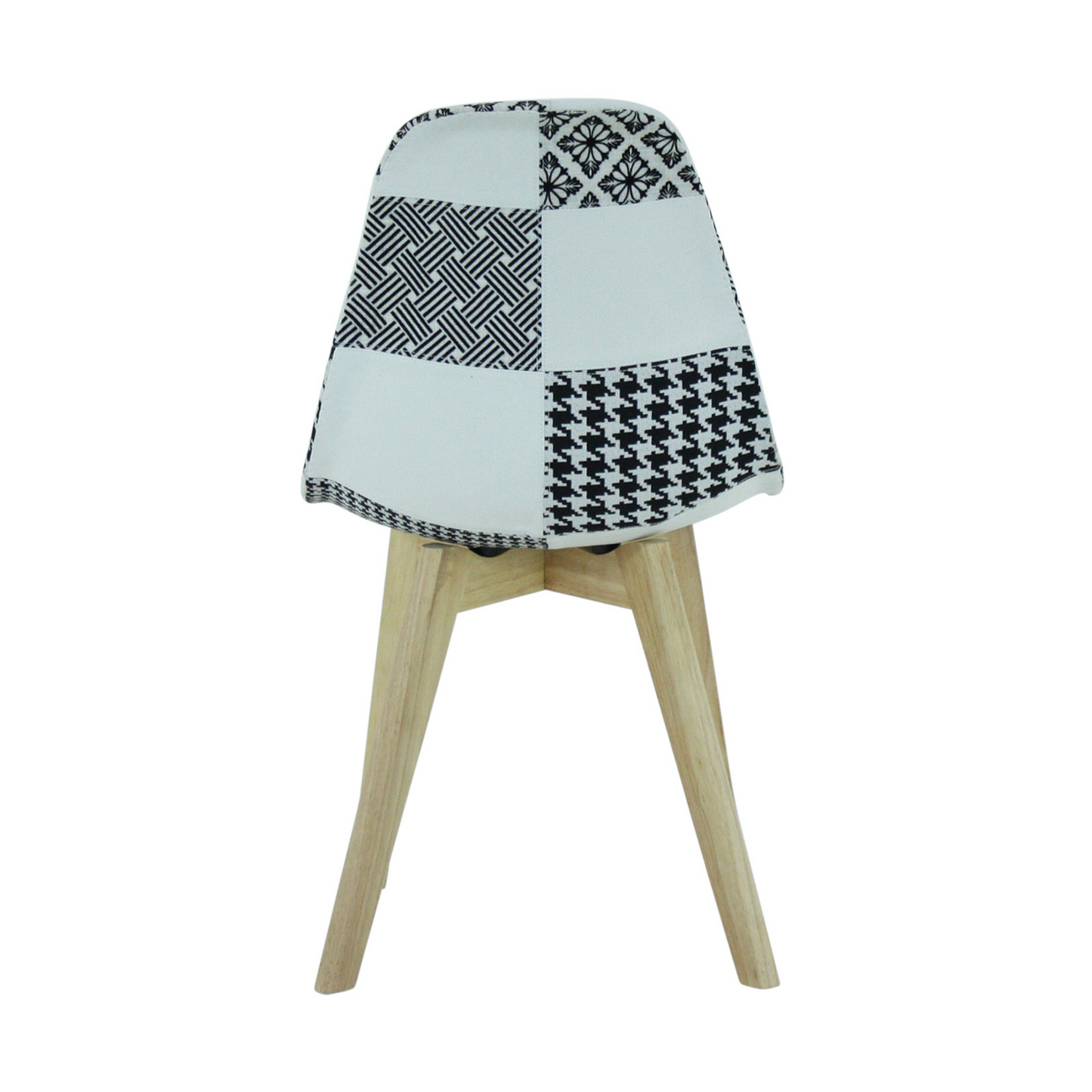 5PCs Dining Set - a Halo Dining Table & Set of 4 Black/White Tulip Patchwork Accent Chairs PN Home