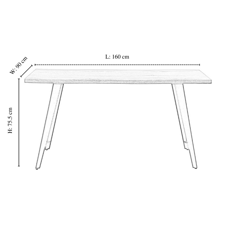Vittorio Rocco LUX 5PCs Dining Set includes an Oak Dining Table and Set of 4 Dining Chairs PN Home