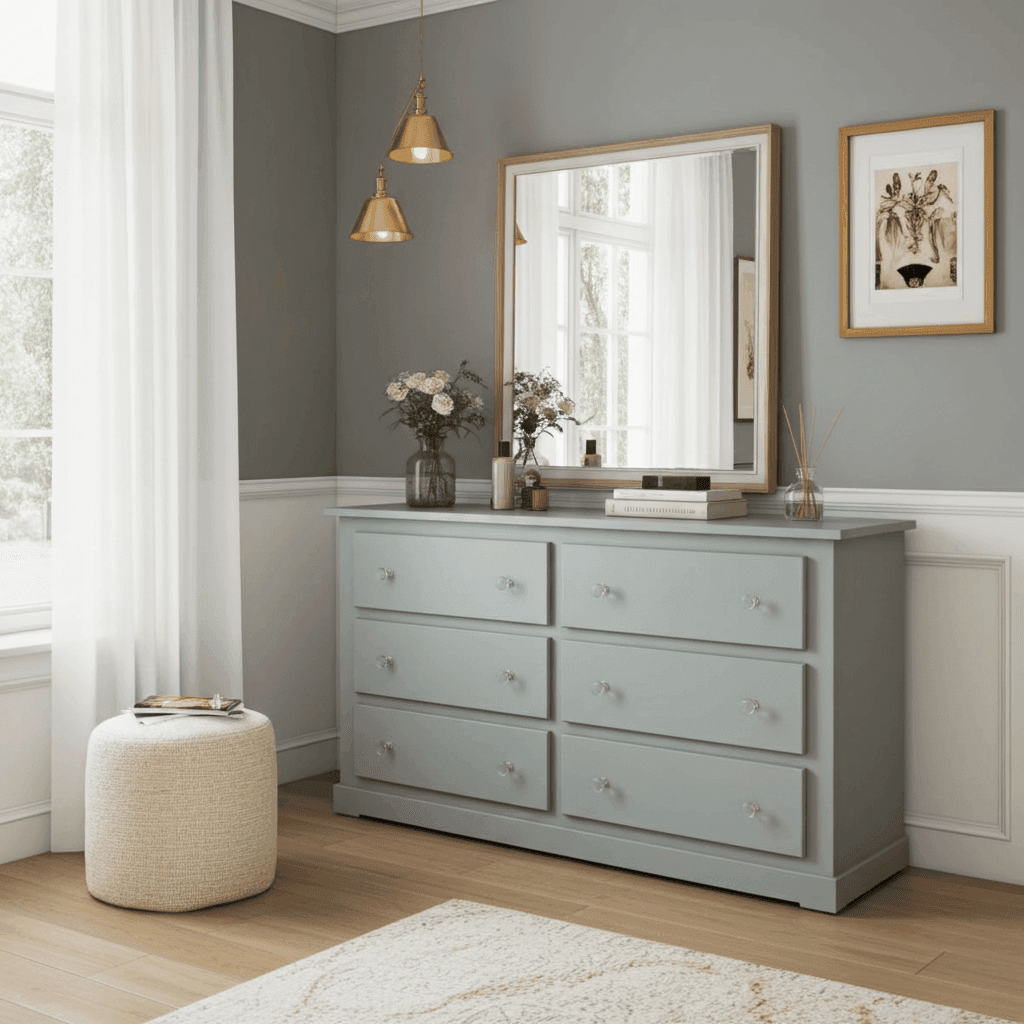 Solid Pine Wooden Wardrobe with 3+3 Drawers – White Wooden Bedroom Storage | UK Beds Direct UK Beds Direct ltd