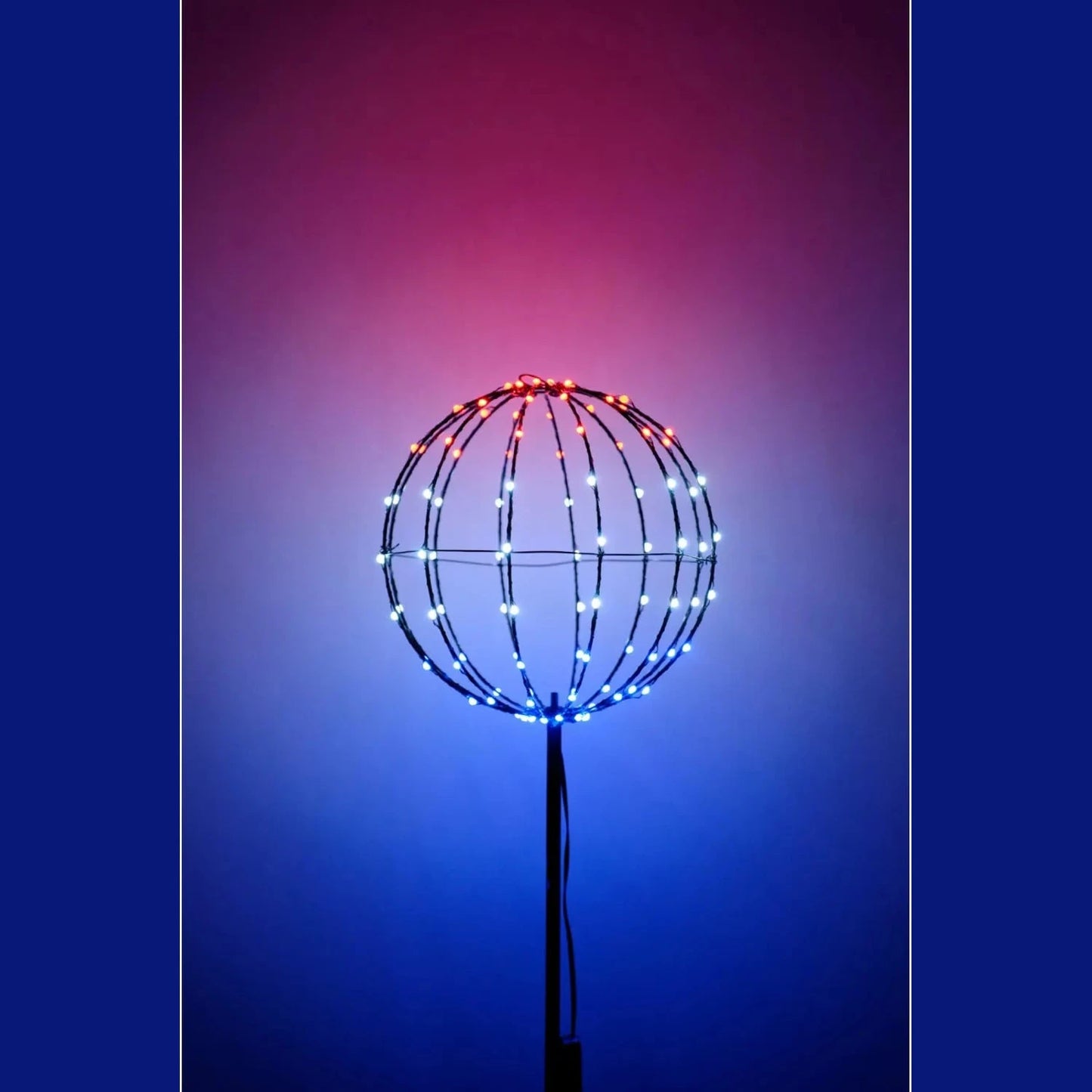 Smart Solar Sphere 30cm Mains Powered With 108 Warm White LEDs 8m Lead Remote Indoor Outdoor