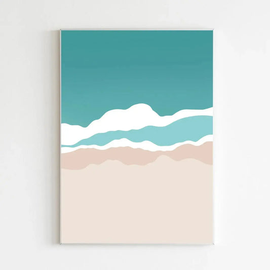 Abstract Beach Travel Poster Print Wall Art Print A5 (148 x 210mm) AK Kin Garden Supplies