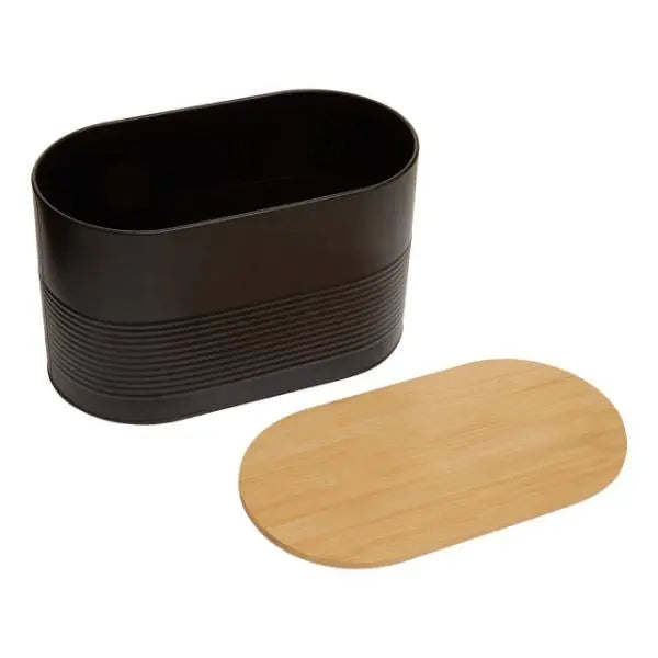 Alton Black Modern Bread Bin H21 x D18 x W34 AK Kin Garden Supplies
