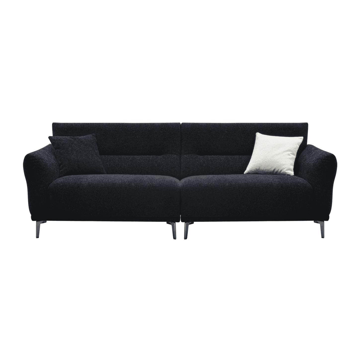 Aluxo Albany Sofa Range in Black Lux Boucle Fabric UK Beds Direct ltd