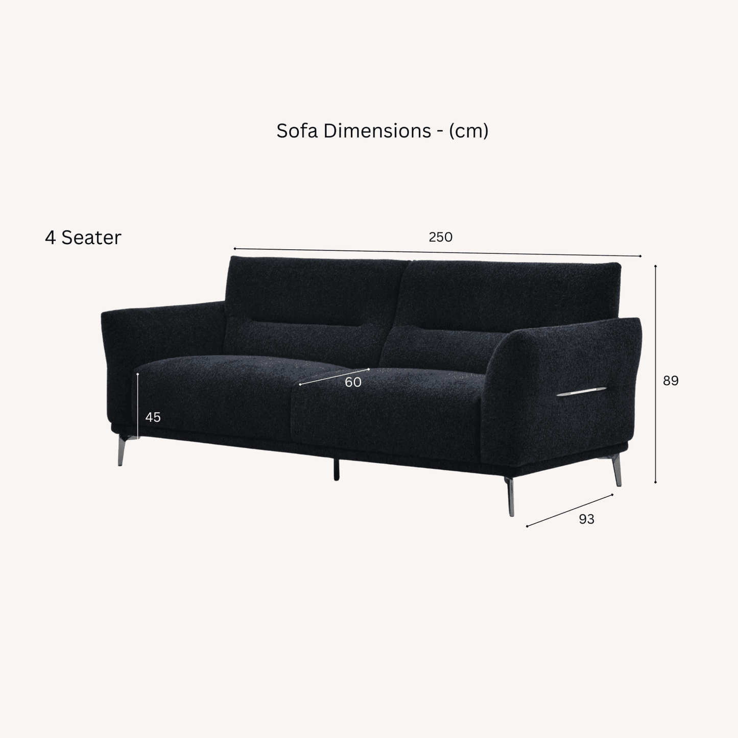 Aluxo Albany Sofa Range in Black Lux Boucle Fabric UK Beds Direct ltd