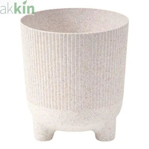 Aria ECO Wood Jumper Planter with Feet 18cm - Cream AK Kin Garden Supplies