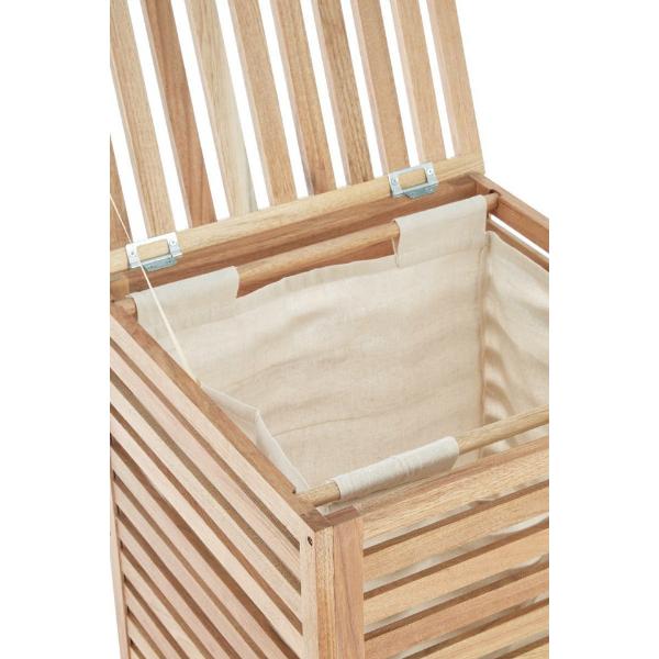 Arla Walnut Wood Laundry Hamper with Lining House, Home & Garden