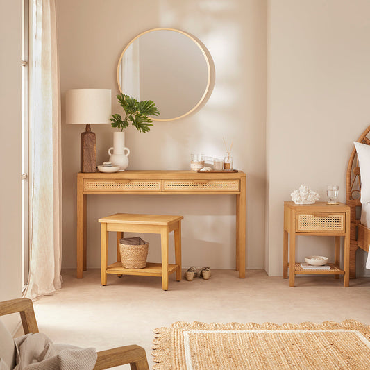 Bali Rattan Dressing Table with 2 Drawers Fishe and Lilly