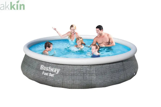 Bestway Rattan Fast Set Pool 13 x 33" AK Kin Garden Supplies