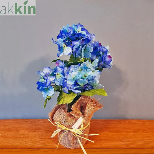 Blue Hydrangea in Hessian AK Kin Garden Supplies